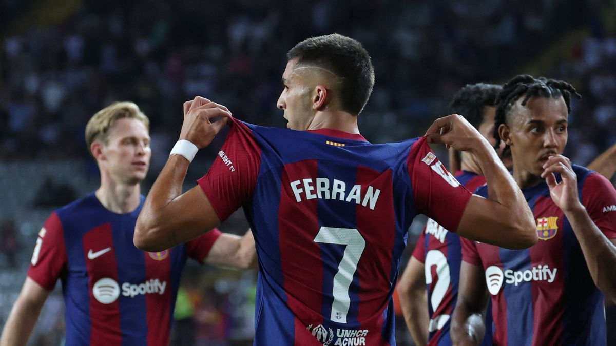Ferran Torres celebra un gol en LaLiga