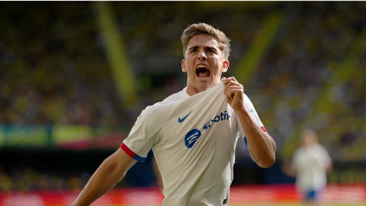 Gavi celebra un gol en La Cerámica