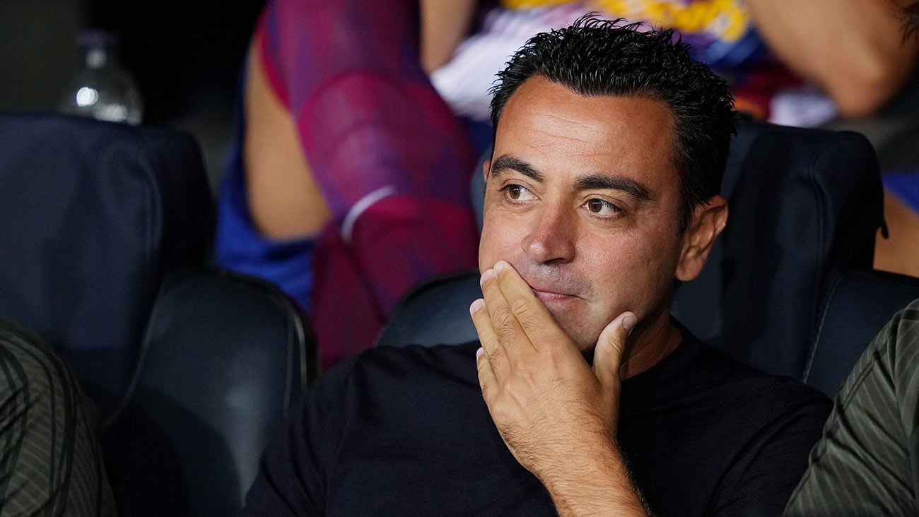 Xavi Hernández durante un partido