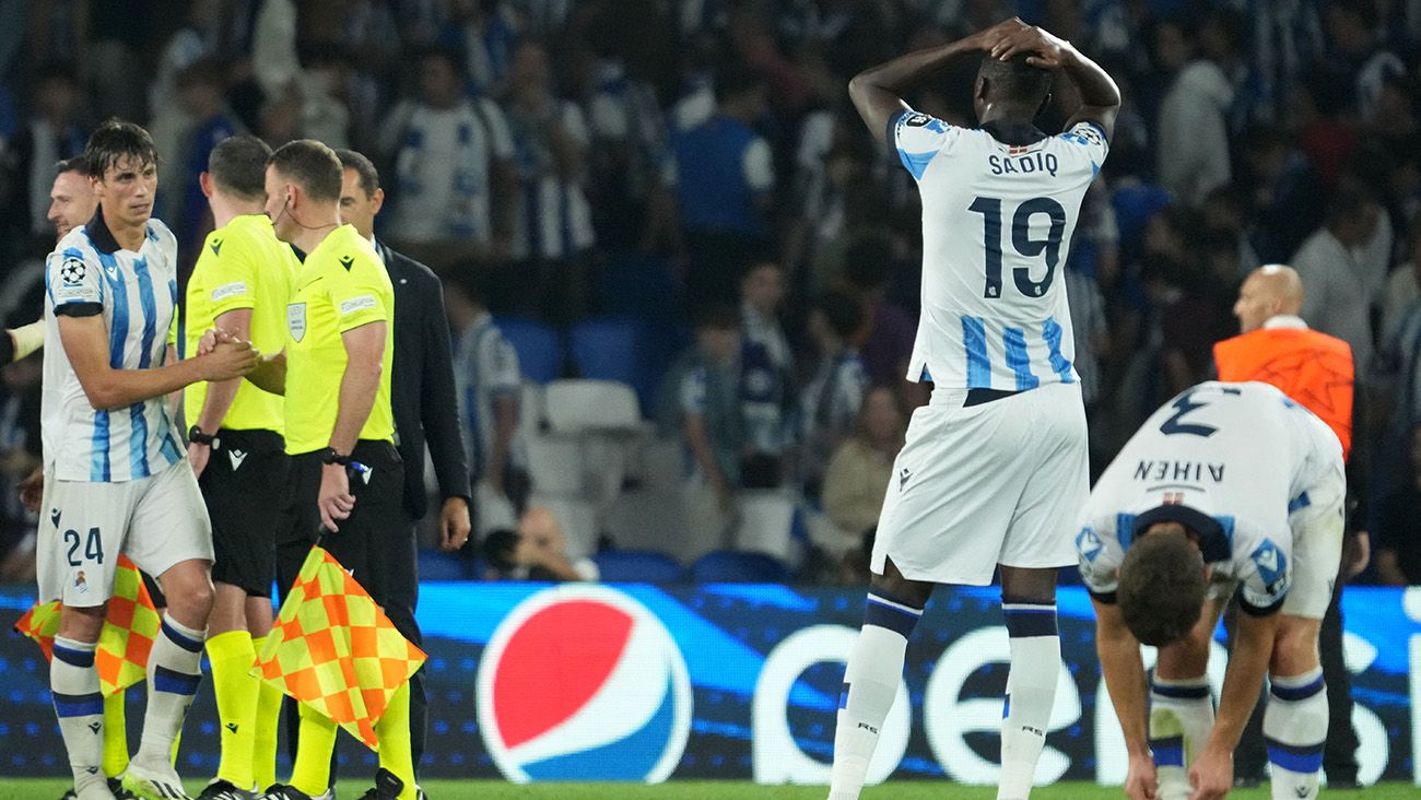 Real Sociedad players regret after drawing against Inter Milan