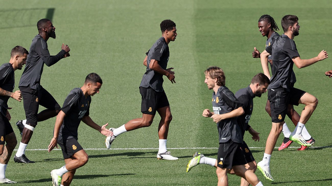 Jugadores RealMadrid entrenamiento