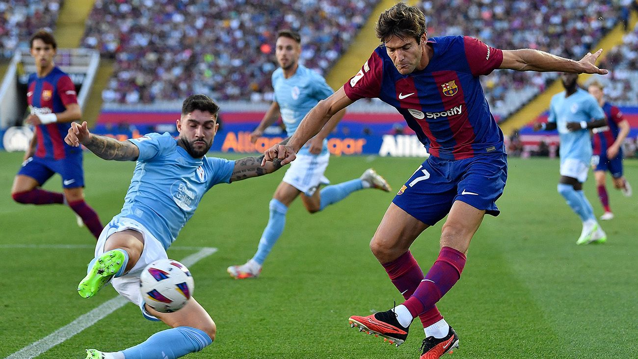 Marcos Alonso during Barça-Celta