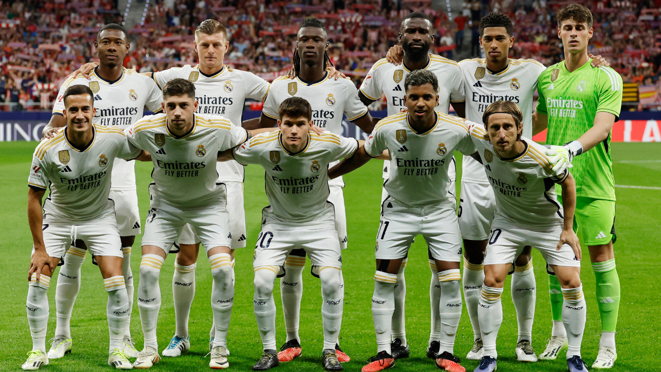 XI del Real Madrid ante el Atlético en el derbi 2023