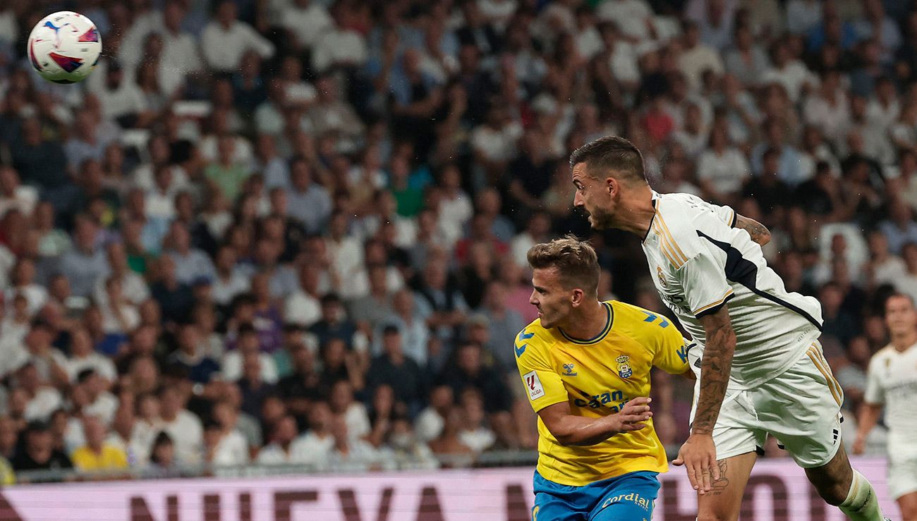 Joselu durante un partido con el Madrid