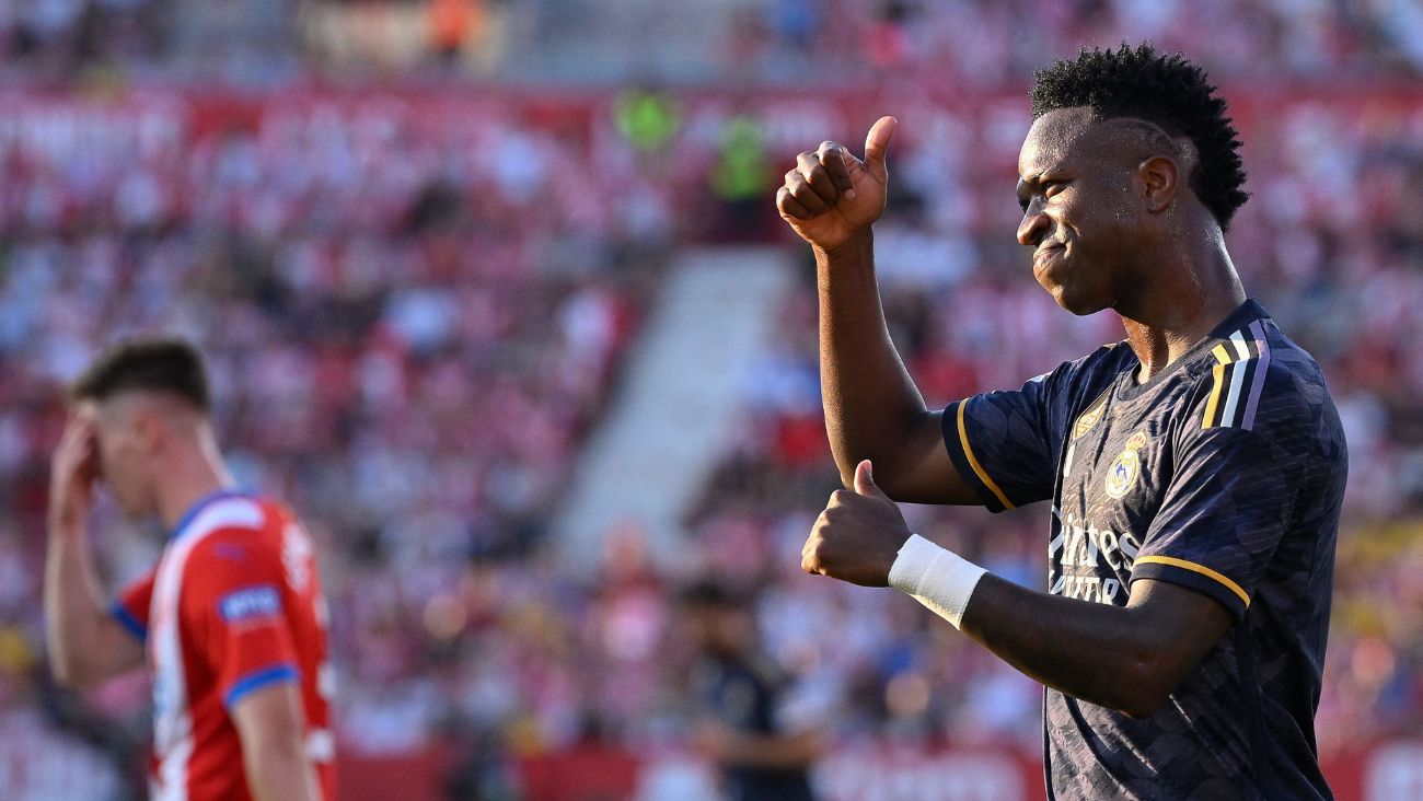 Vinicius JR en el duelo entre el Real Madrid y el Girona