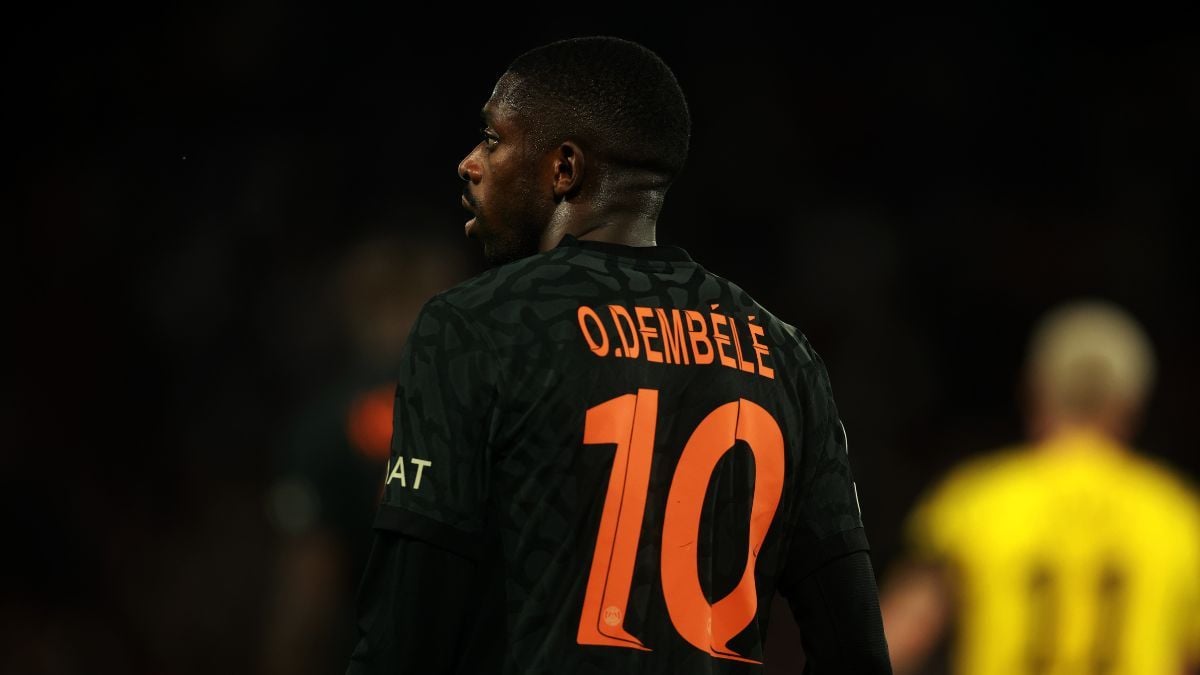 Ousmane Dembélé en un partido del PSG