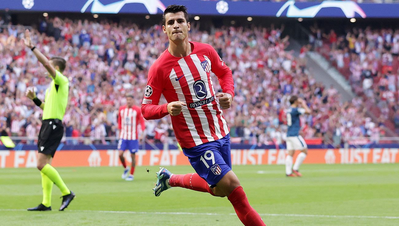 Álvaro Morata durante un partido con el Atleti