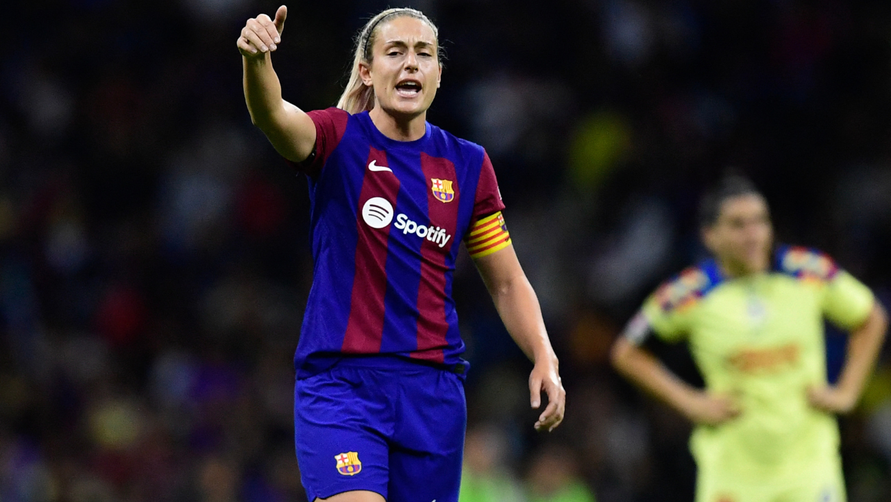 Alexia Putellas con el Barça Femení en el duelo amistoso ante el América
