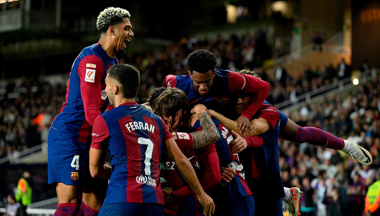 Jugadores del Barça celebrando un gol