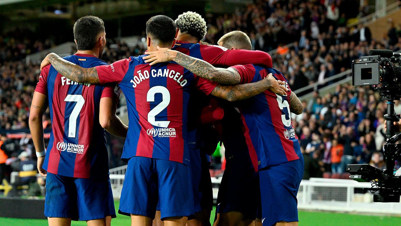 Jugadores del Barça celebrando un gol