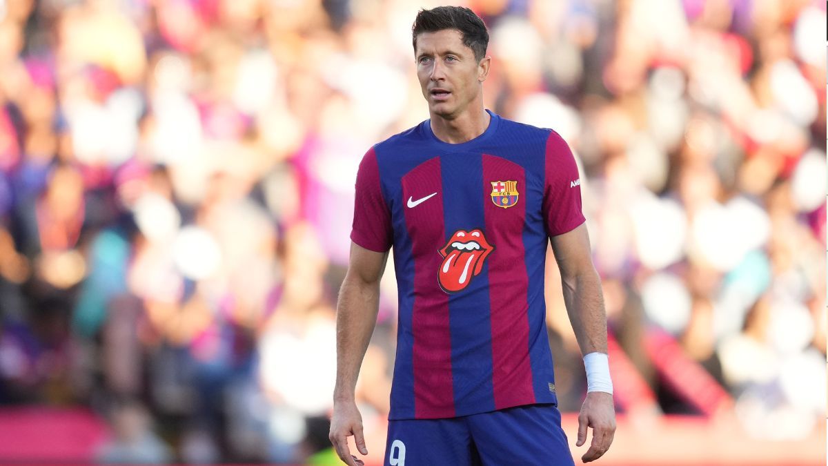 Robert Lewandowski en el Clásico contra el Real Madrid