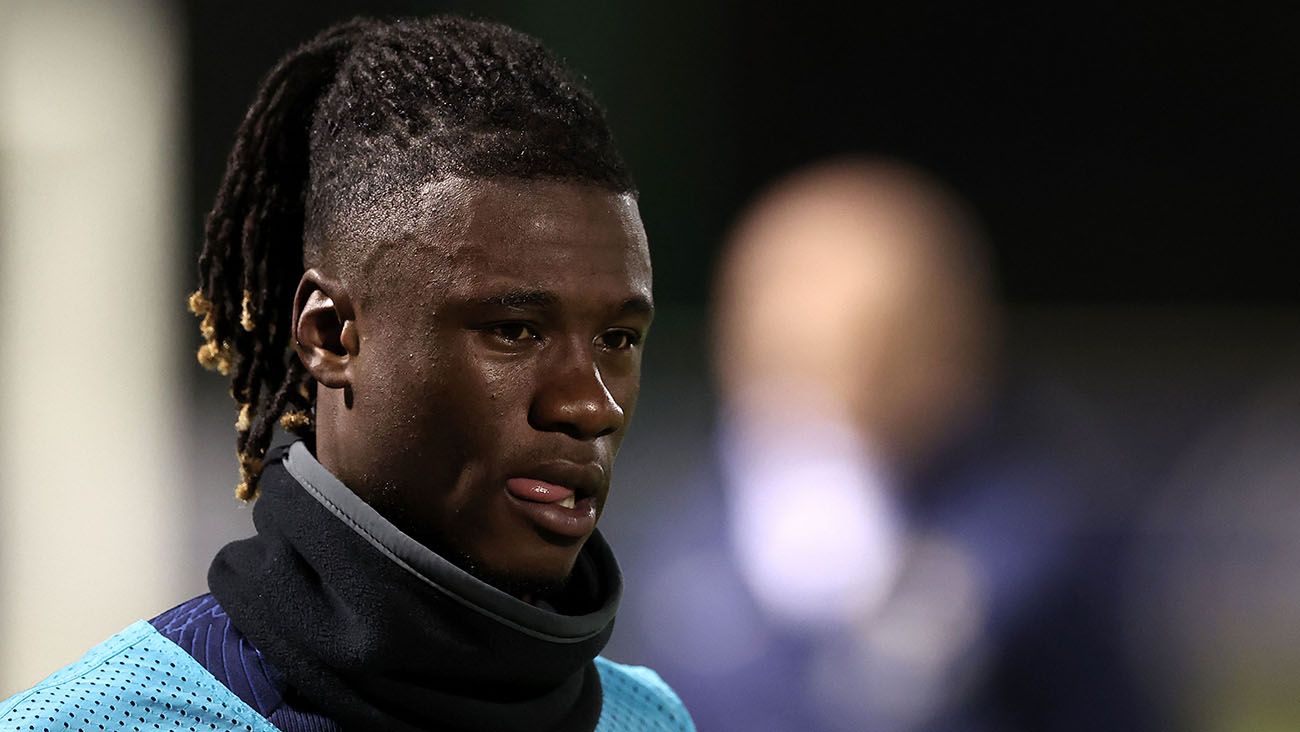 Eduardo Camavinga during training with France