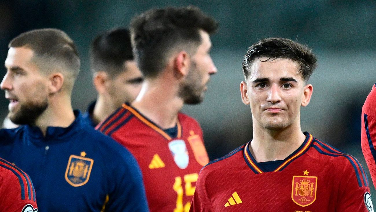 Gavi tras un partido con España