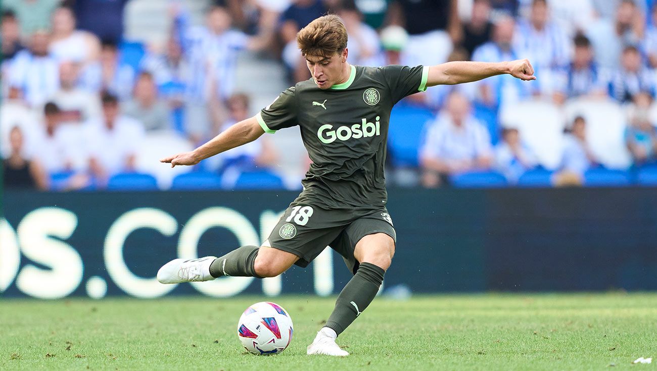 Pablo Torre durante un partido con el Girona