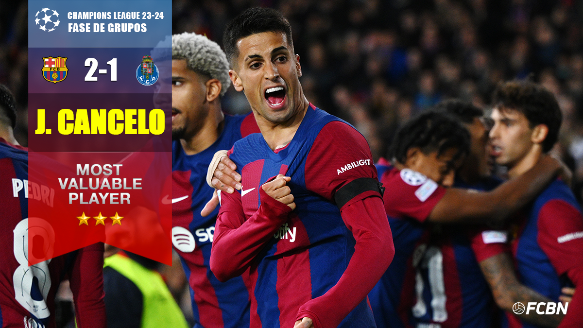 Joao Cancelo el MVP del duelo entre el FC Barcelona y el Oporto (2 1)