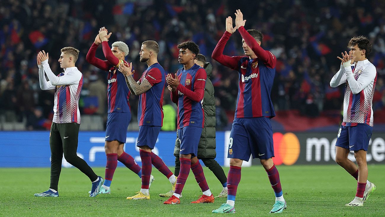 Jugadores del Barça tras un partido