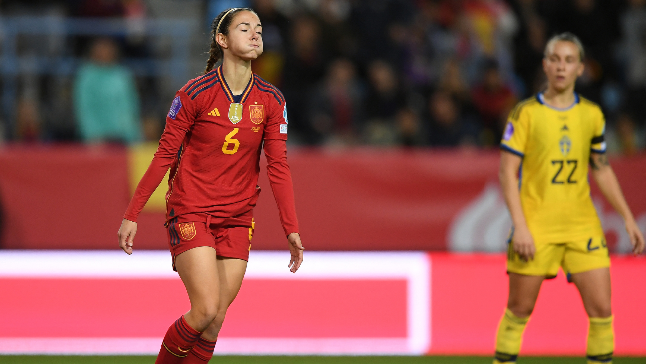 Aitana Bonmatí en el duelo de la Nations League entre España y Suecia