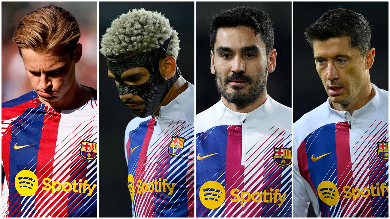 Frenkie de Jong, Ronald Araújo, Ilkay Gundogan y Robert Lewandowski