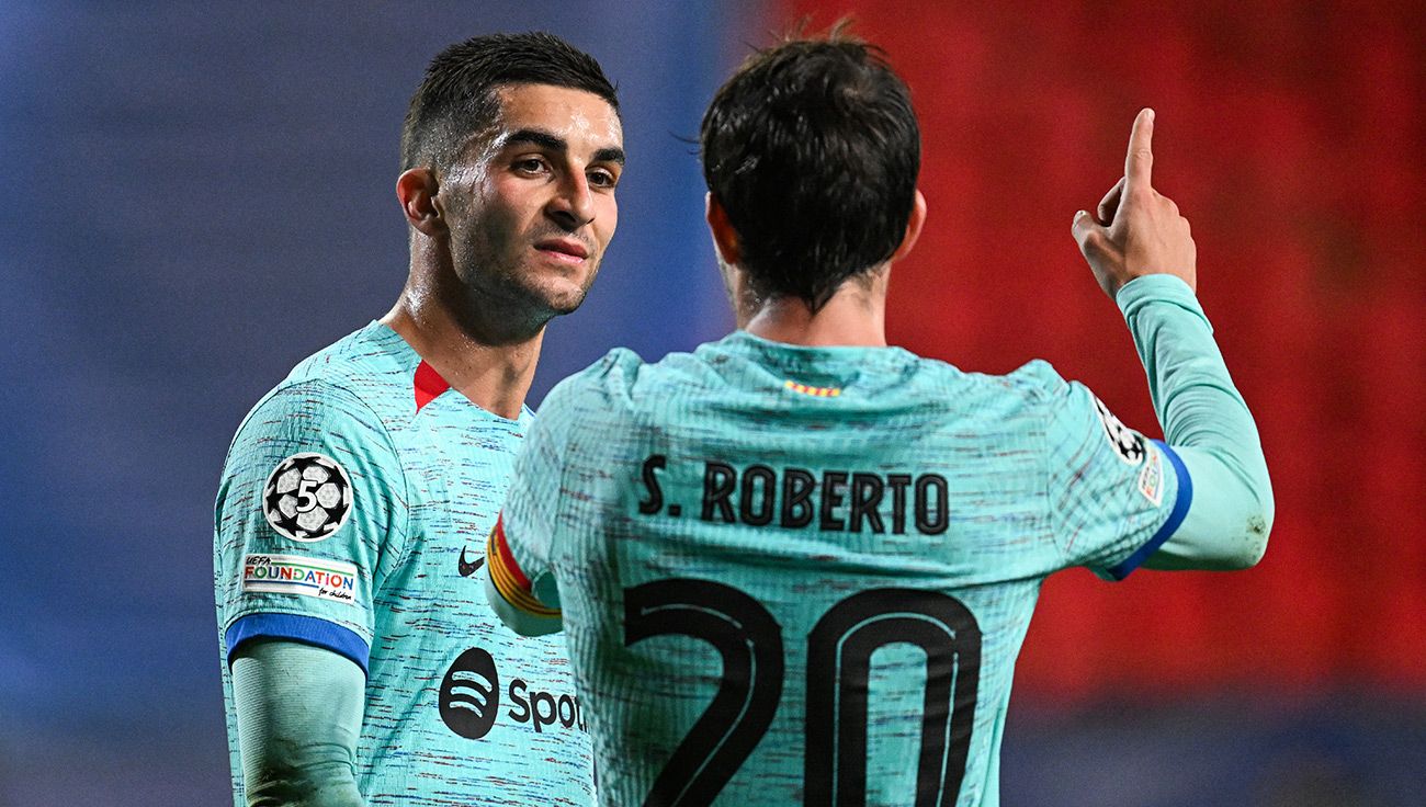 Sergi Roberto y Ferran durante un partido