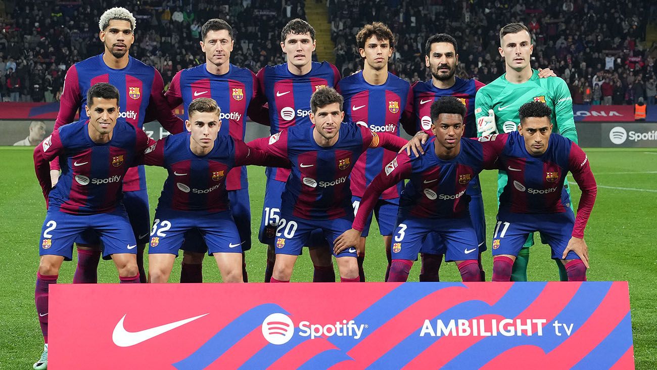The eleven of FC Barcelona against Almería