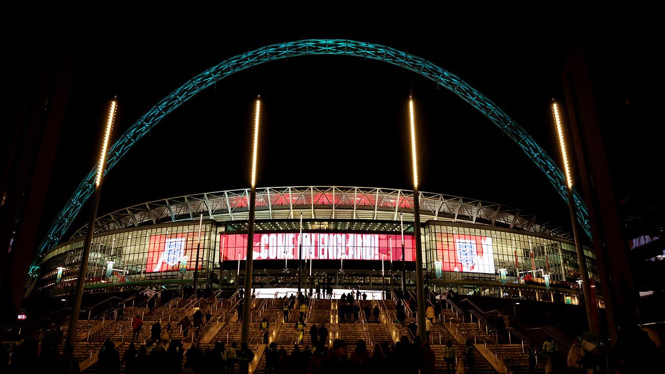 Wembley Stadium antes de un partido de Inglaterra