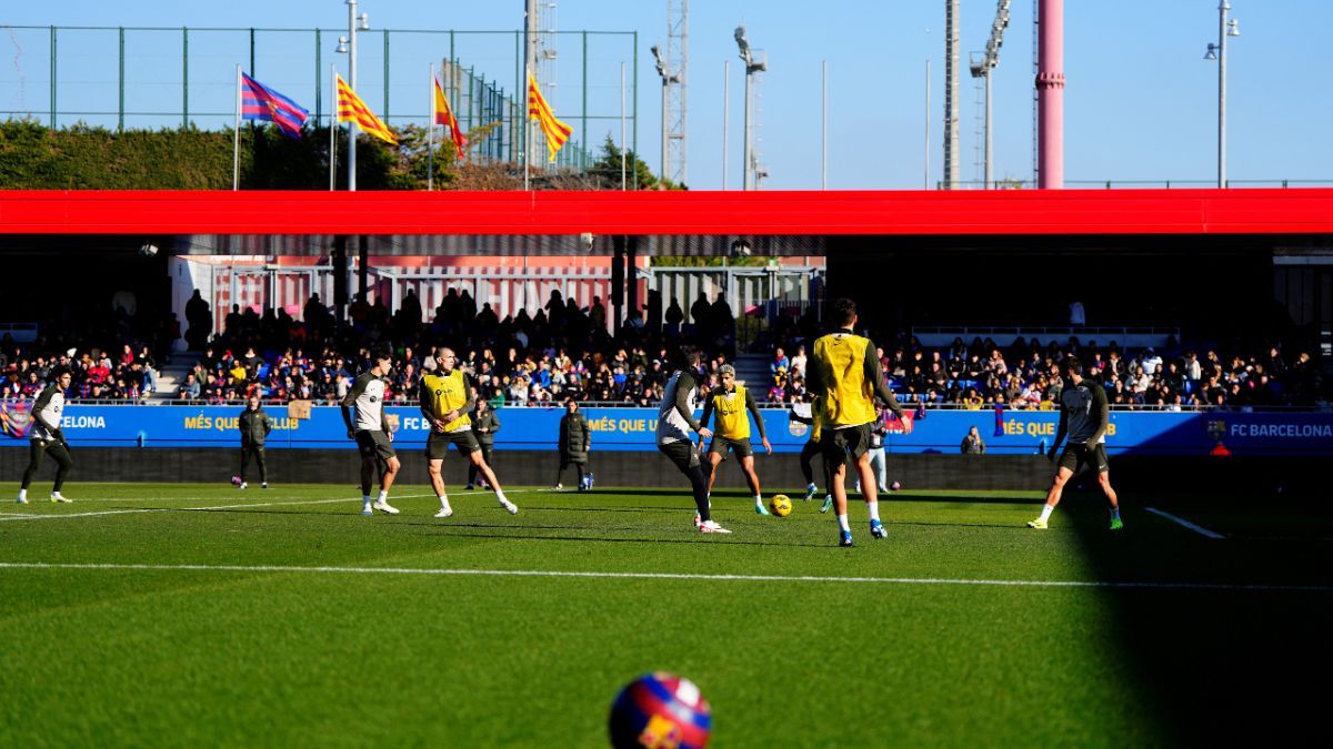 El FC Barcelona en una sesión de entrenamiento