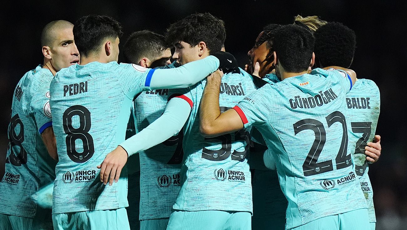 Jugadores del Barça celebrando un gol