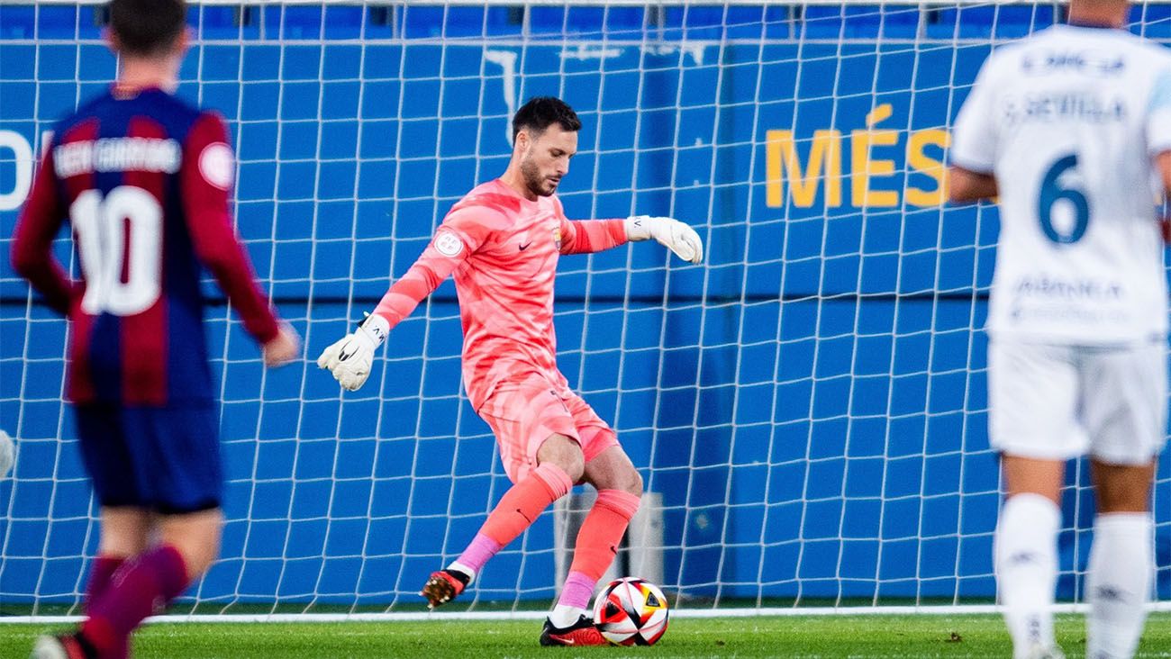 Marc Vidal en un partido con el Barça Atlètic