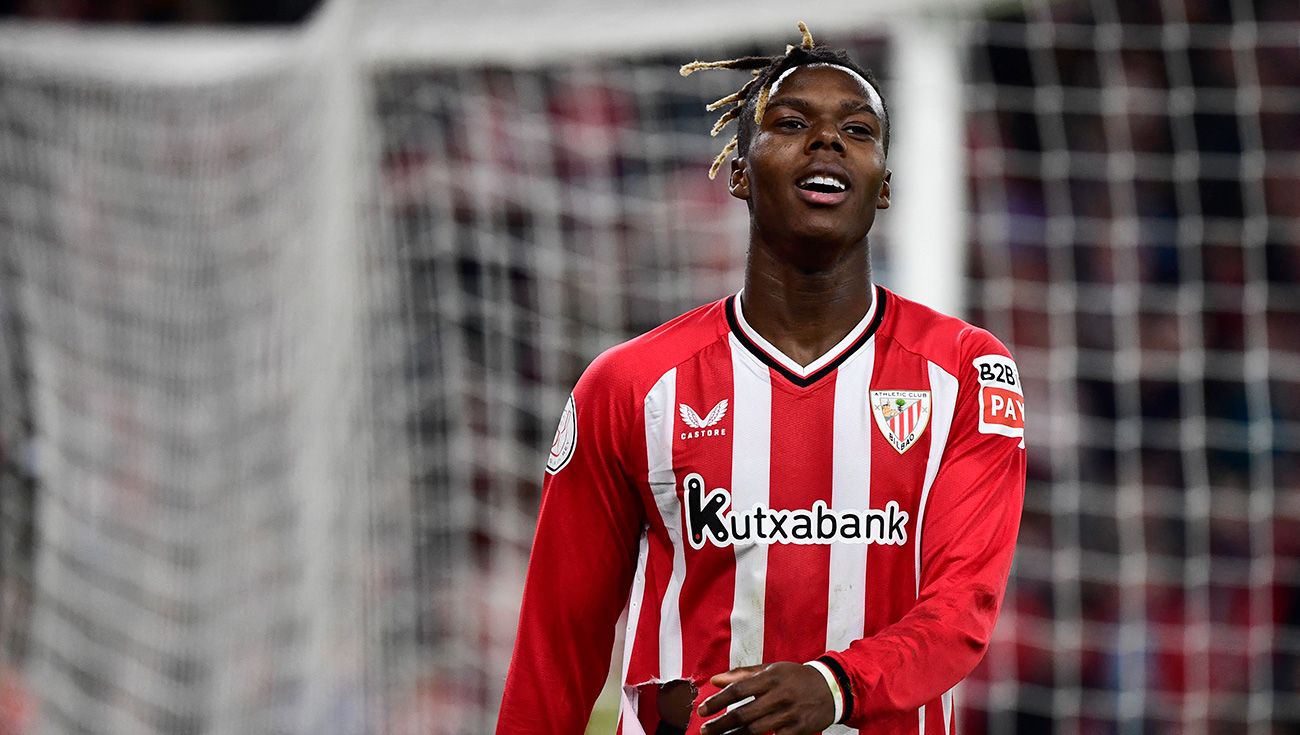 Nico Williams durante un partido con el Athletic