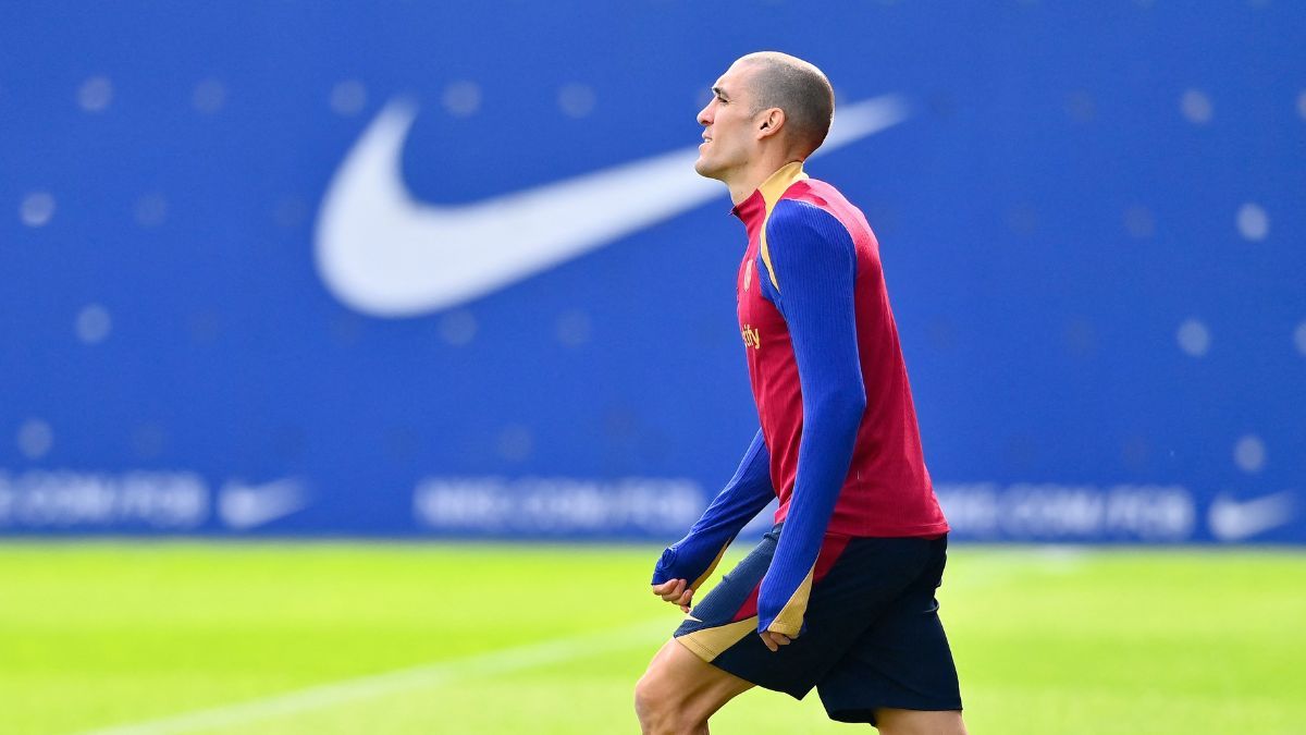 Oriol Romeu en un entrenamiento del FC Barcelona