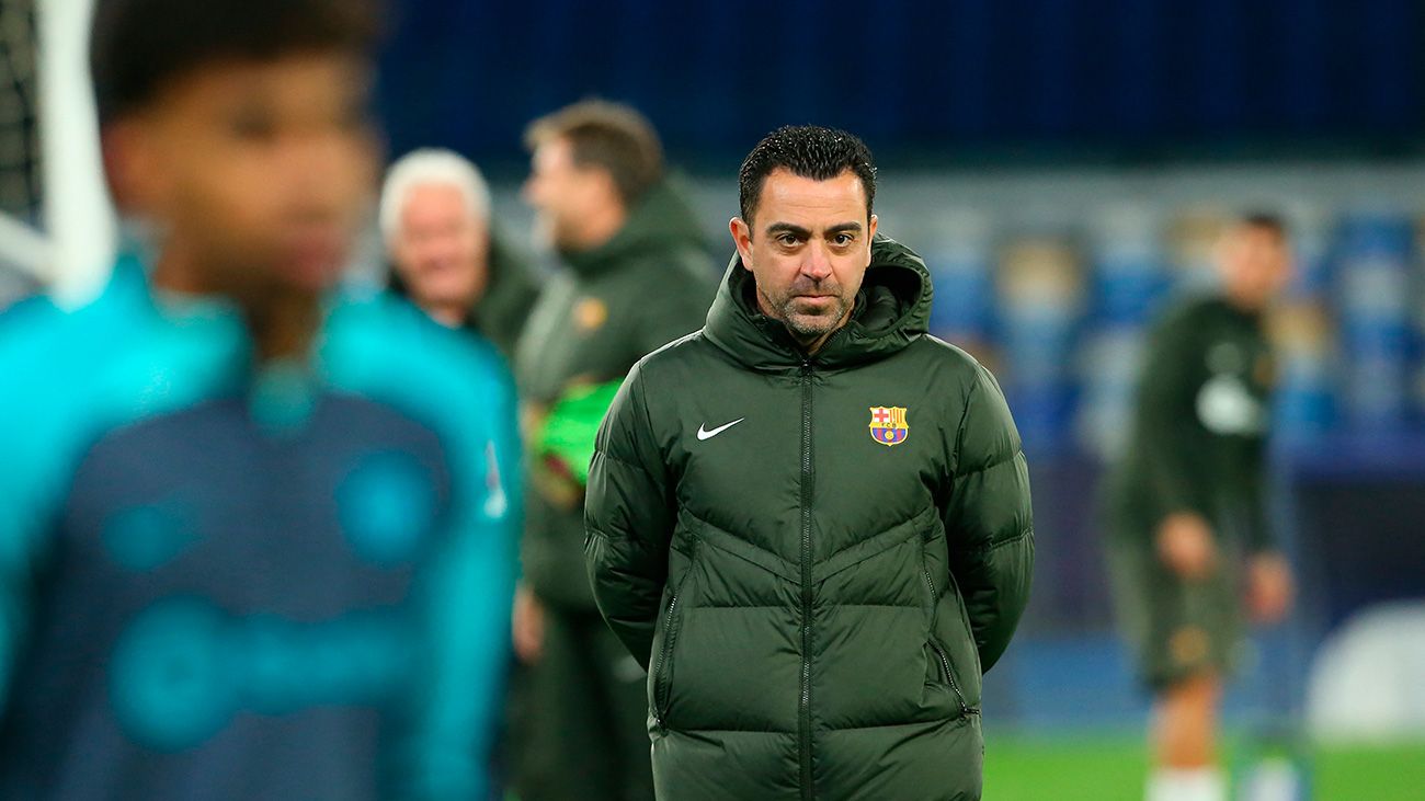 Xavi en entrenamiento con el FC Barcelona