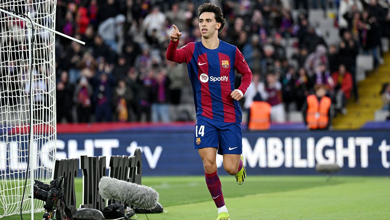 Joao Félix celebrating his goal against Getafe