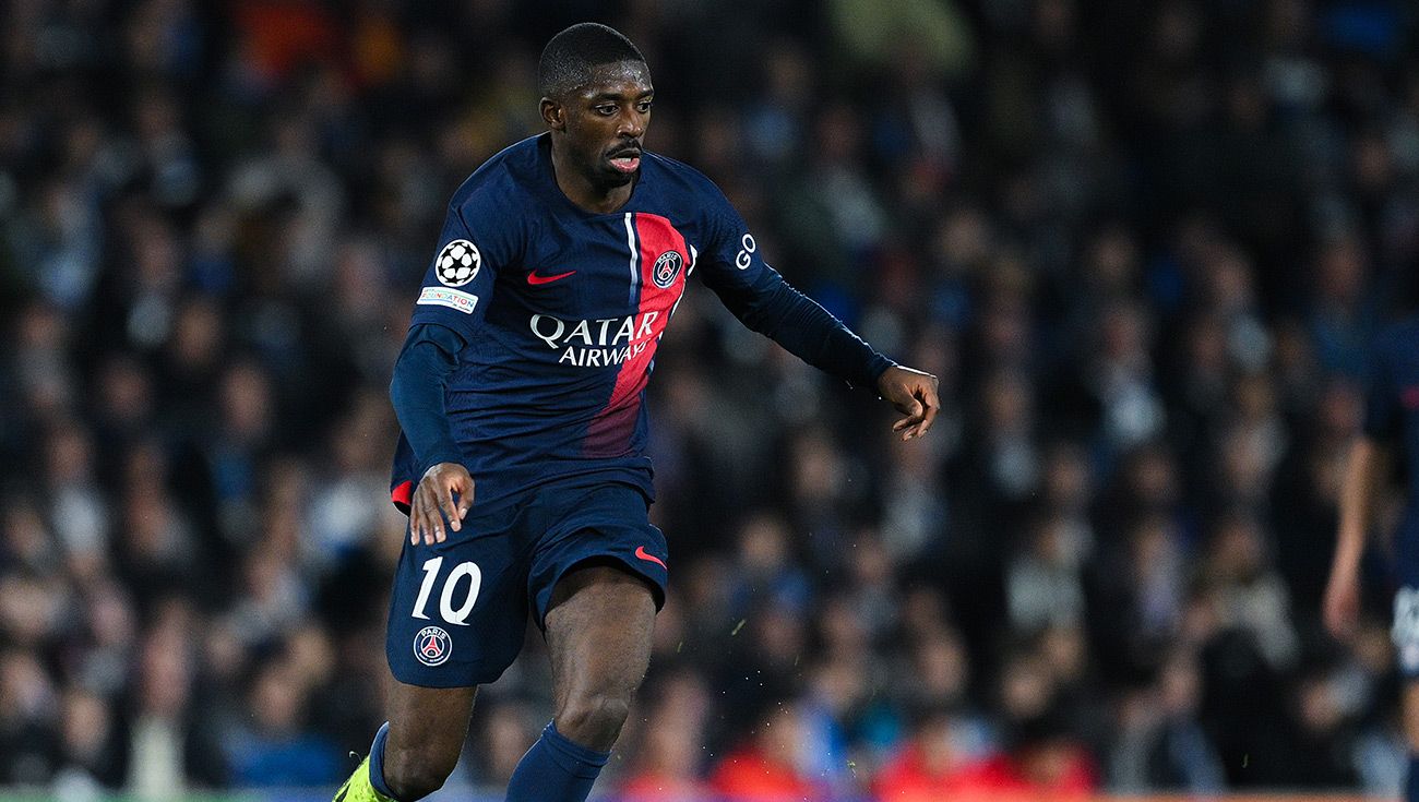 Dembélé durante el Real Sociedad-PSG