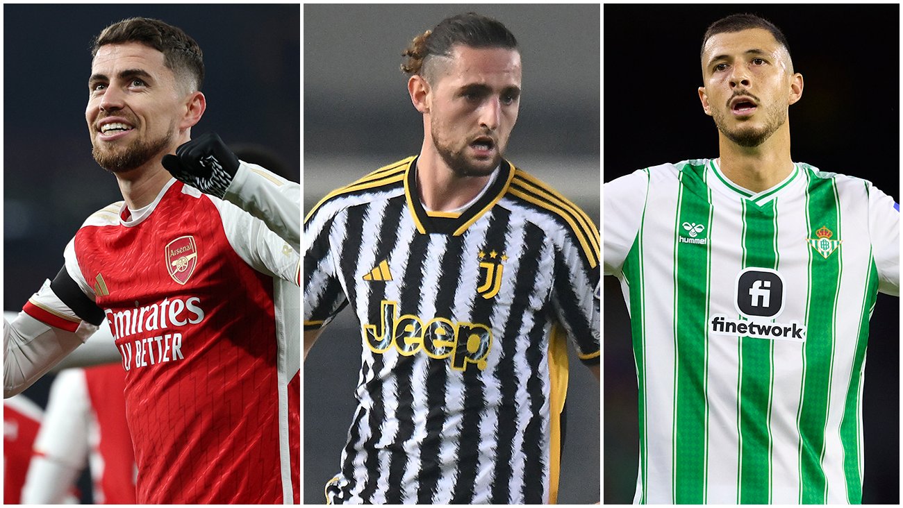 Jorginho, Adrien Rabiot y Guido Rodríguez