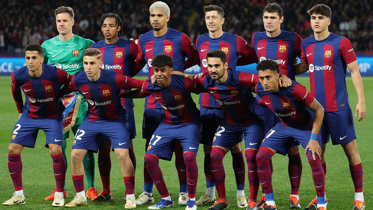 The eleven of FC Barcelona against Naples
