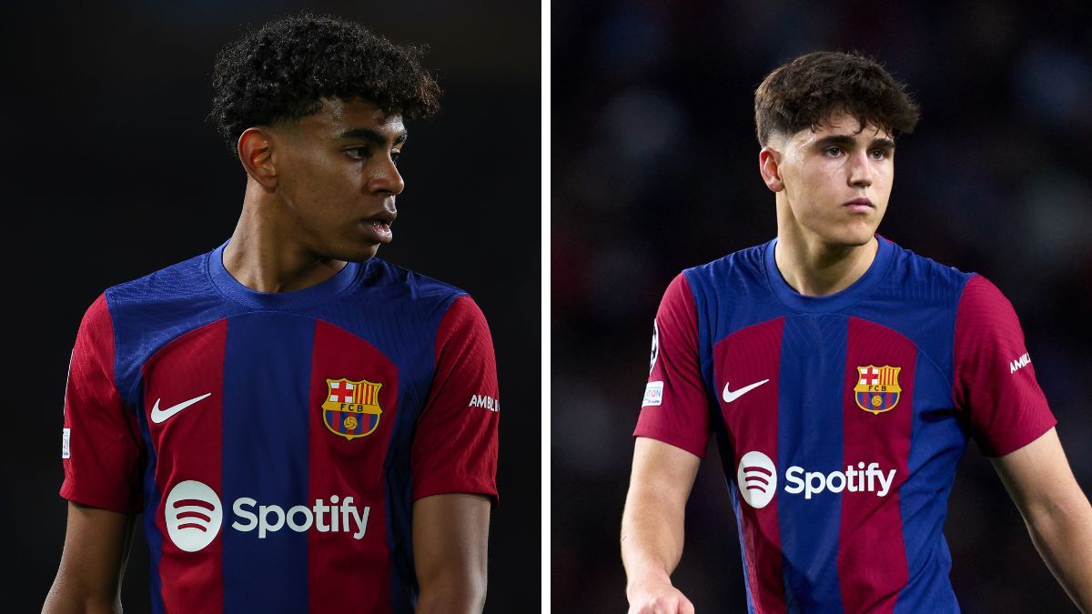 Lamine Yamal y Pau  Cubarsí, jugadores del FC Barcelona