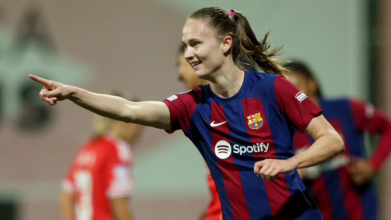 Caroline Graham Hansen en el duelo entre el Barça Femení y el SL Benfica en en la Women's Champions League