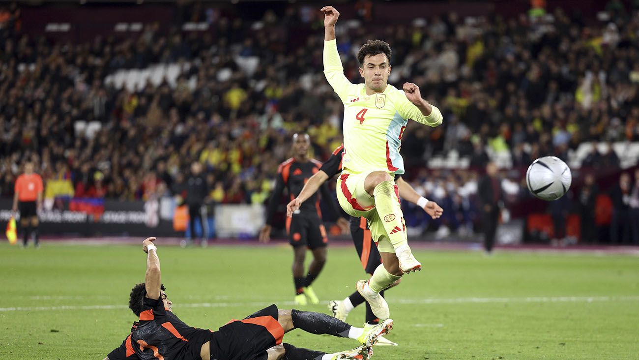 Martín Zubimendi during Spain-Colombia (0-1)