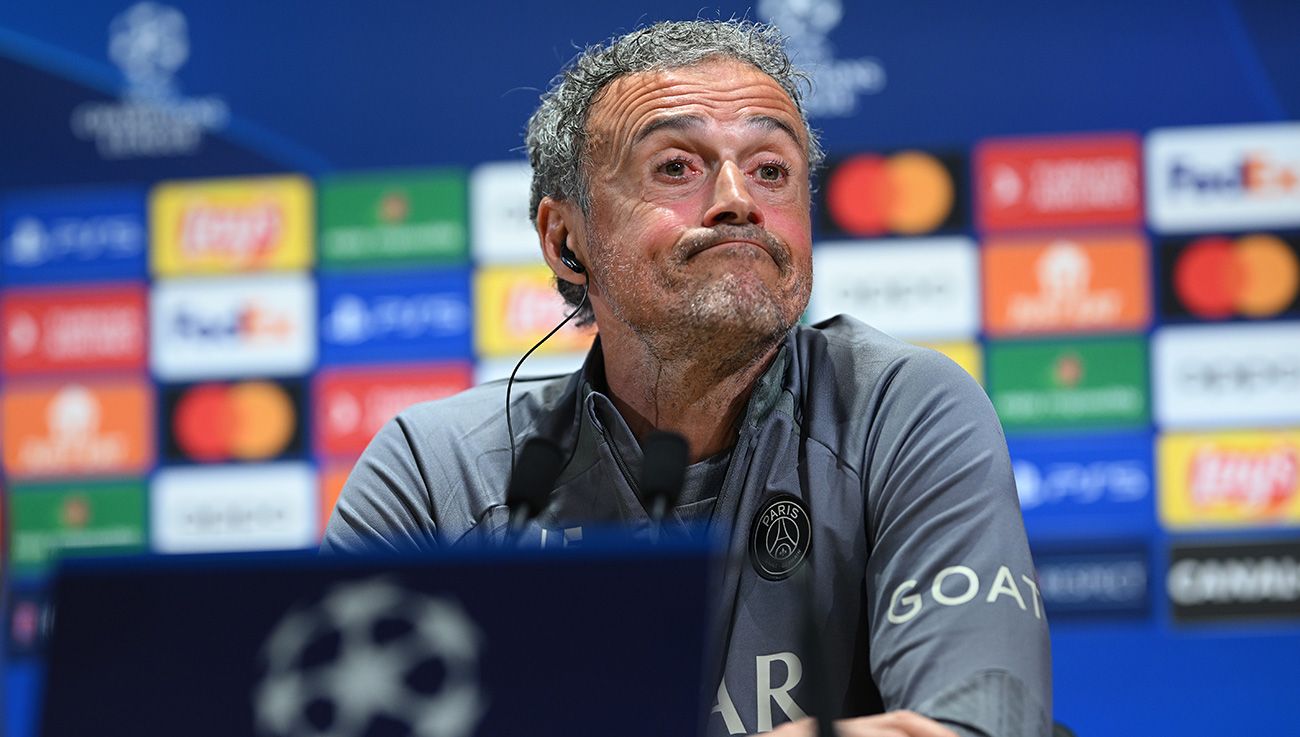 Luis Enrique durante una rueda de prensa