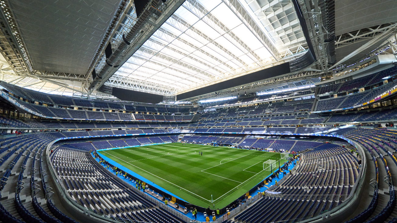 El estadio Santiago Bernabéu antes del compromiso entre el Real Madrid y el Manchester City en la UEFA Champions League