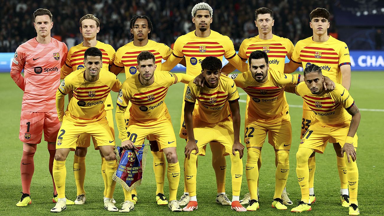 El once del Barça en el Parque de los Príncipes