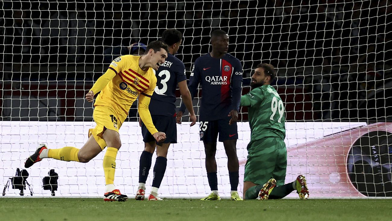 Andreas Christensen festejando su gol ante el PSG (2-3)