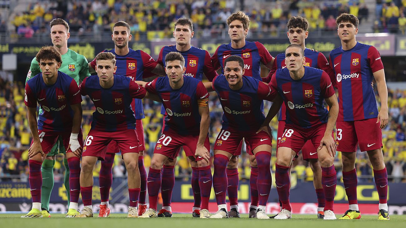 The eleven of FC Barcelona against Cádiz