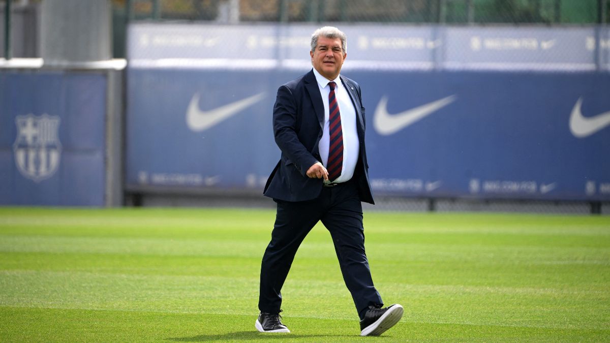 Joan Laporta en la Ciutat Esportiva Joan Gamper