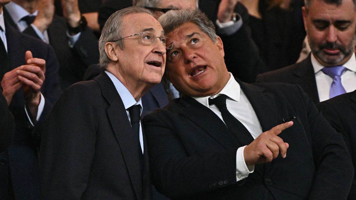 Florentino Pérez y Joan Laporta durante el Clásico de LaLiga