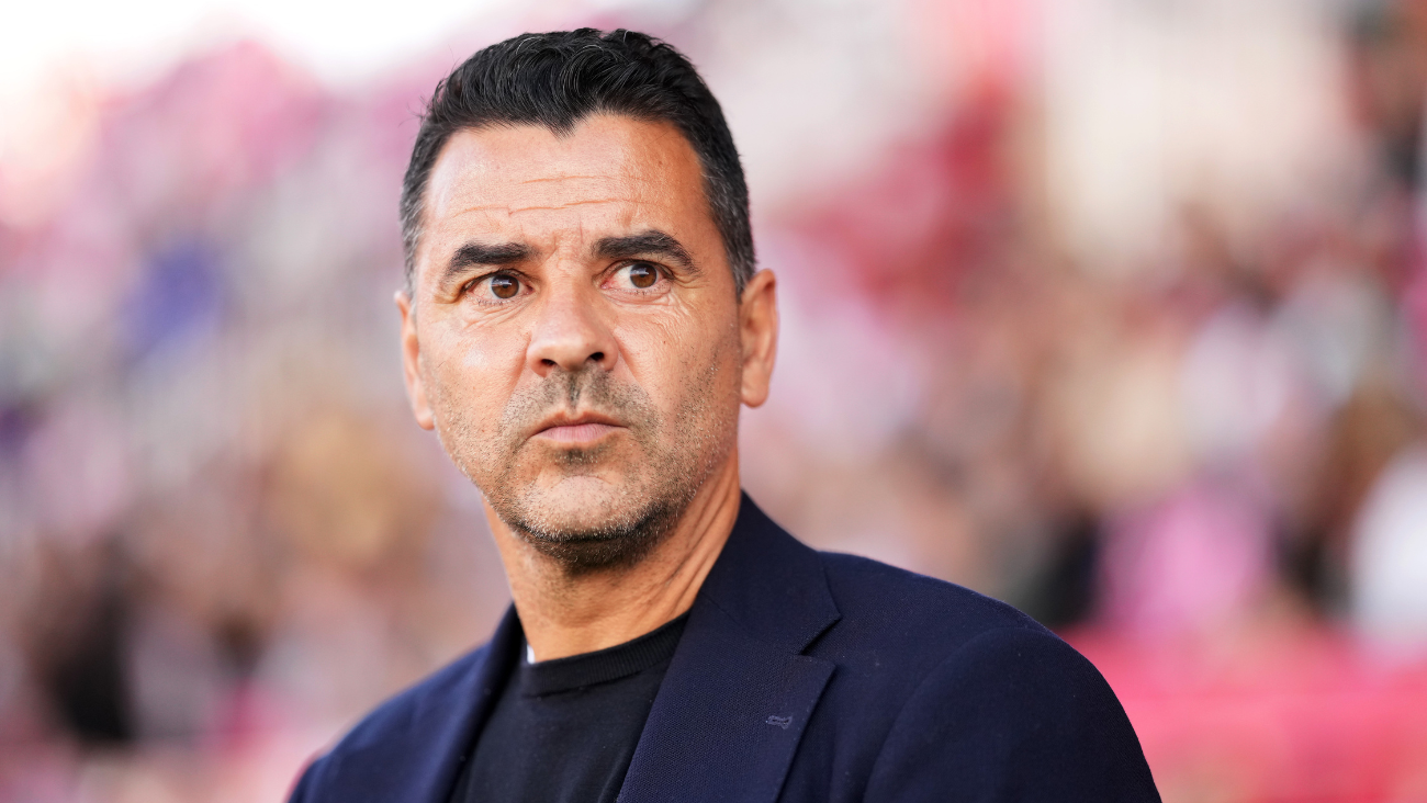 Michel Sánchez en el duelo entre el Girona y el FC Barcelona en LaLiga EA Sports