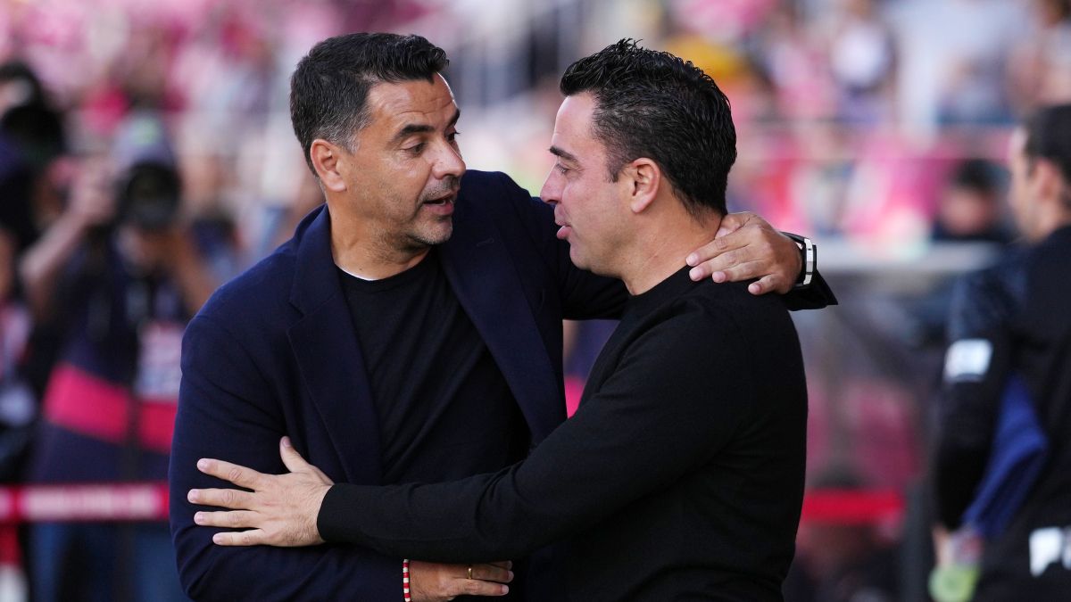 Michel y Xavi, entrenadores de Girona y Barça
