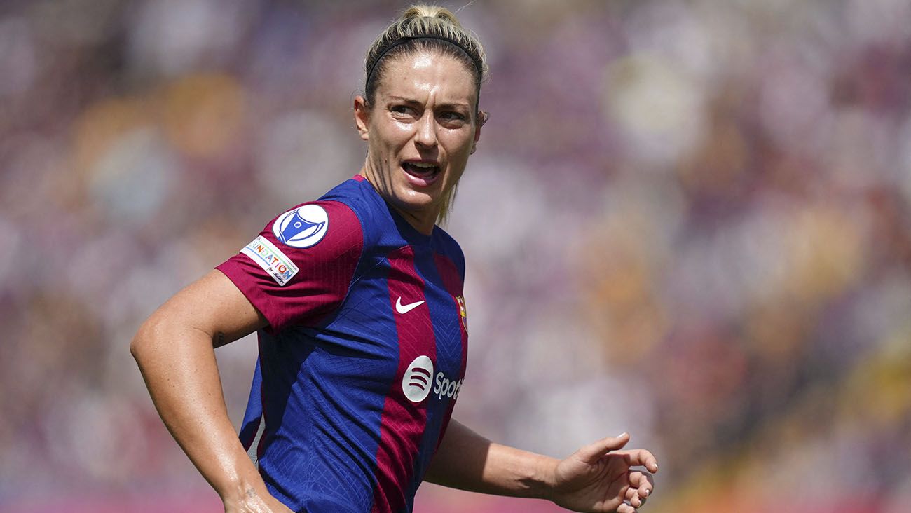 Alexia Putellas in a match with Barça Femení
