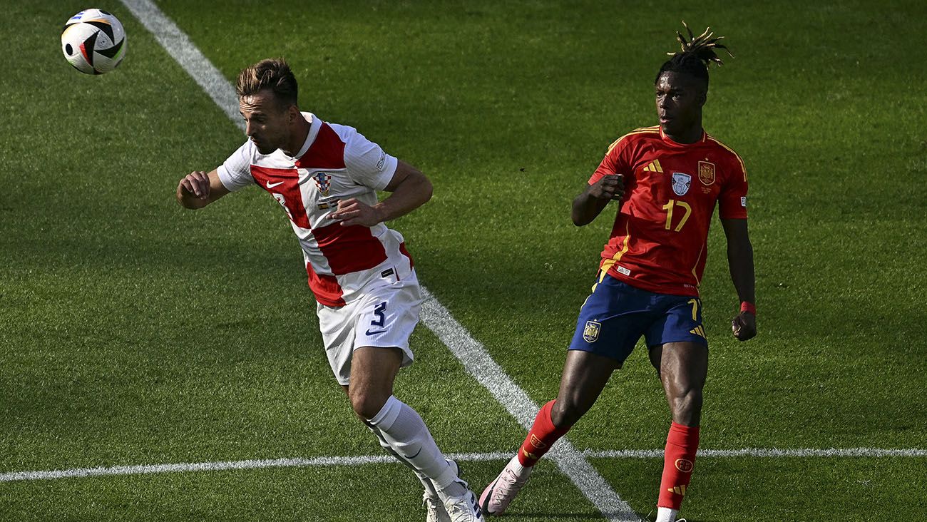 Nico Williams durante el España-Croacia