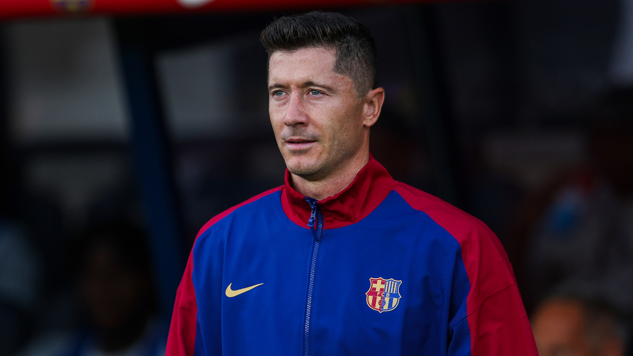 Robert Lewandowski en el duelo entre el FC Barcelona y el AS Mónaco en el Trofeo Joan Gamper 2024 25